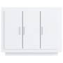 Credenza Bianco Lucido 92x35x75 cm in Legno Compensato