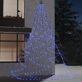 Albero da Parete con Gancio Metallico 720 LED Blu 5 m