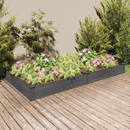 Fioriera Giardino con Fodera Grigia 240x120x25cm Massello Abete