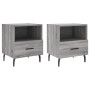 Comodini 2 pz Grigio Sonoma 40x35x47,5 cm in Legno Multistrato