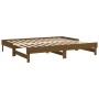 Dormeuse Estraibile Miele 2x(100x200) cm Legno Massello di Pino