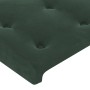 Letto a Molle con Materasso e LED Verde Scuro 100x200cm Velluto