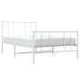 Giroletto con Testiera e Pediera Metallo Bianco 90x200 cm