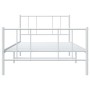 Giroletto con Testiera e Pediera Metallo Bianco 90x200 cm