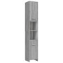 Armadietto Bagno Grigio Sonoma 30x30x183,5 cm Legno Multistrato