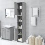 Armadietto Bagno Grigio Sonoma 30x30x183,5 cm Legno Multistrato