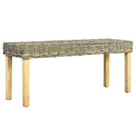 Panca 110 cm in Rattan Naturale Kubu e Massello di Mango