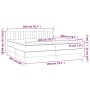 Letto a Molle Materasso e LED Grigio Chiaro 200x200 cm Velluto