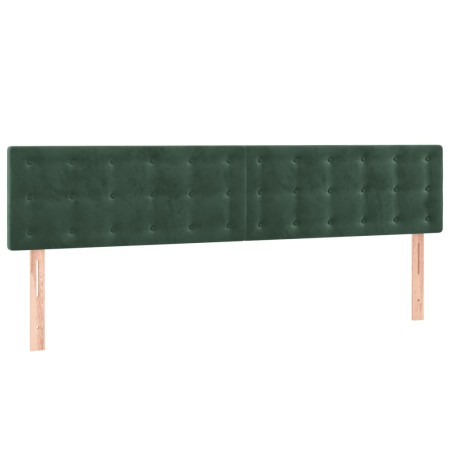 Letto a Molle con Materasso e LED Verde Scuro 200x200cm Velluto