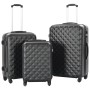 Set Trolley a Custodia Rigida 3 pz Nero in ABS