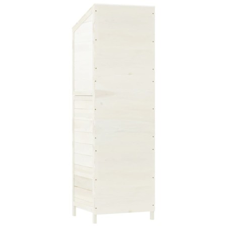 Capanno da Giardino Bianco 55x52x174,5 cm Legno Massello Abete