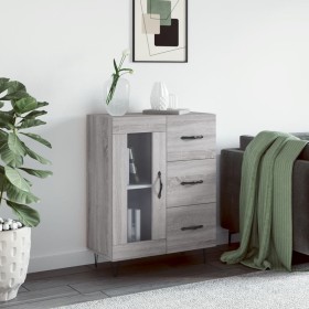 Credenza Grigio Sonoma 69,5x34x90 cm in Legno Multistrato