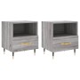 Comodini 2 pz Grigio Sonoma 40x35x47,5 cm in Legno Multistrato