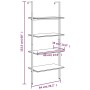 Scaffale Pendente a 4 Livelli Nero 64x35x152,5 cm