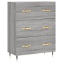 Credenza Grigio Sonoma 69,5x34x90 cm in Legno Multistrato