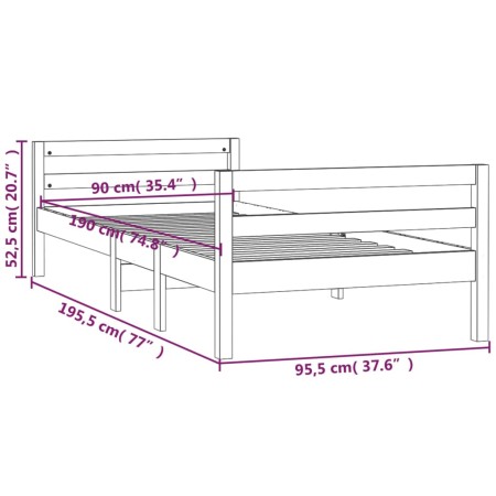 Giroletto Bianco 90x190 cm in Legno Massello di Pino