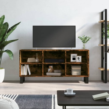 Mobile Porta TV Rovere Fumo 103,5x30x50 cm in Legno Multistrato