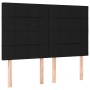 Letto a Molle con Materasso e LED Nero 140x190 cm in Tessuto