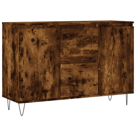 Credenza Rovere Fumo 104x35x70 cm in Legno Multistrato