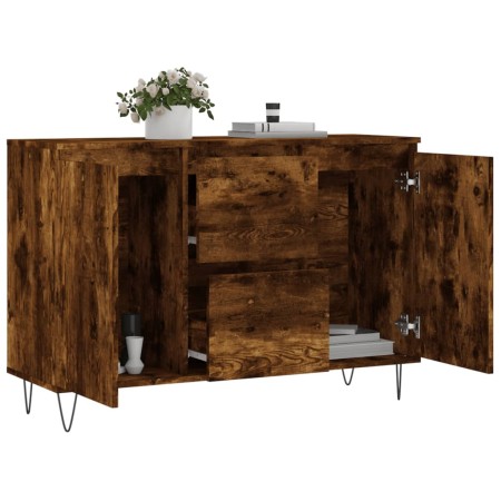 Credenza Rovere Fumo 104x35x70 cm in Legno Multistrato