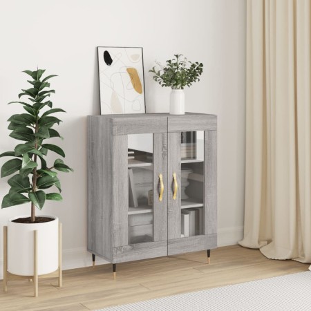 Credenza Grigio Sonoma 69,5x34x90 cm in Legno Multistrato