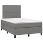 Letto a Molle Materasso e LED Grigio Scuro 120x200cm in Tessuto