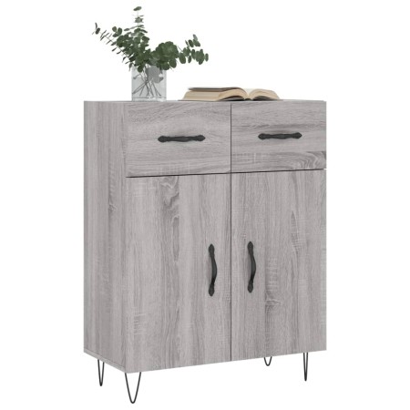 Credenza Grigio Sonoma 69,5x34x90 cm in Legno Multistrato