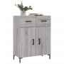 Credenza Grigio Sonoma 69,5x34x90 cm in Legno Multistrato