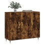 Credenza Rovere Fumo 90x34x80 cm in Legno Multistrato