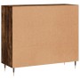 Credenza Rovere Fumo 90x34x80 cm in Legno Multistrato