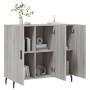 Credenza Grigio Sonoma 90x34x80 cm in Legno Multistrato