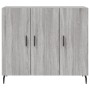 Credenza Grigio Sonoma 90x34x80 cm in Legno Multistrato