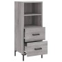 Credenza Grigio Sonoma 34,5x34x90 cm in Legno Multistrato