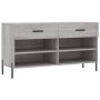 Panca Porta Scarpe Grigio Sonoma 102x35x55 cm Legno Multistrato