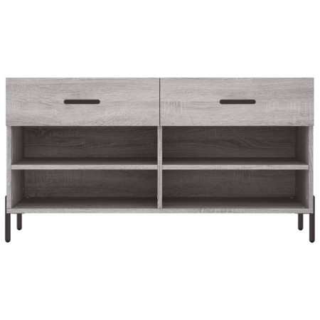 Panca Porta Scarpe Grigio Sonoma 102x35x55 cm Legno Multistrato