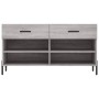 Panca Porta Scarpe Grigio Sonoma 102x35x55 cm Legno Multistrato