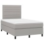 Letto a Molle Materasso e LED Grigio Chiaro 120x200 cm Tessuto