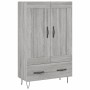 Credenza Grigio Sonoma 69,5x31x115 cm in Legno Multistrato