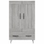 Credenza Grigio Sonoma 69,5x31x115 cm in Legno Multistrato