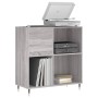 Mobile Porta Dischi Grigio Sonoma 84,5x38x89 Legno Multistrato