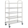 Carrello da Cucina a 5 Livelli 107x55x147 cm in Acciaio Inox