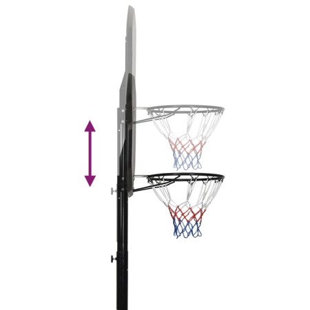 Supporto per Pallacanestro Nero 258-363 cm Polietilene