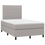 Letto a Molle Materasso e LED Grigio Chiaro 120x200 cm Tessuto