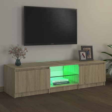 Mobile Porta TV con Luci LED Rovere Sonoma 140x40x35,5 cm