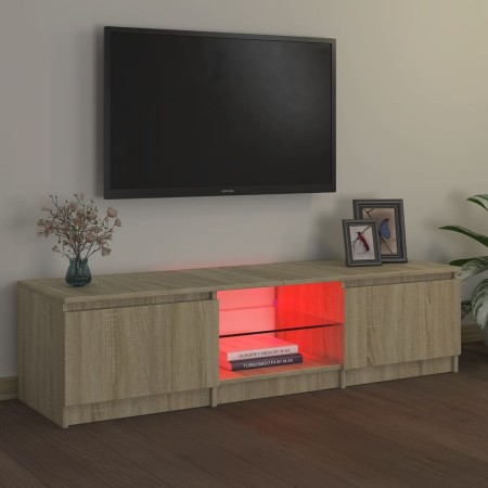 Mobile Porta TV con Luci LED Rovere Sonoma 140x40x35,5 cm