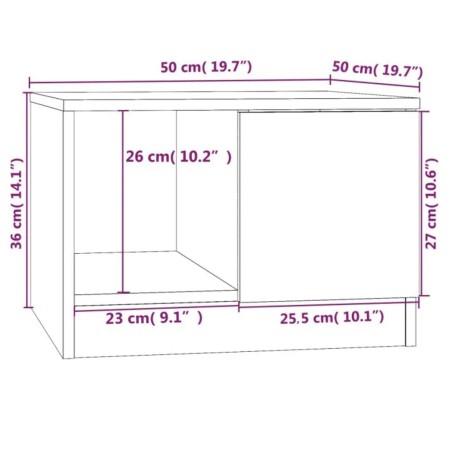 Tavolino da Salotto Grigio Sonoma 50x50x36 cm Legno Multistrato