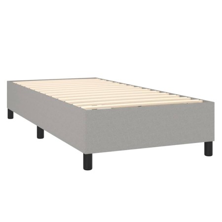 Letto a Molle Materasso e LED Grigio Chiaro 90x190 cm Tessuto