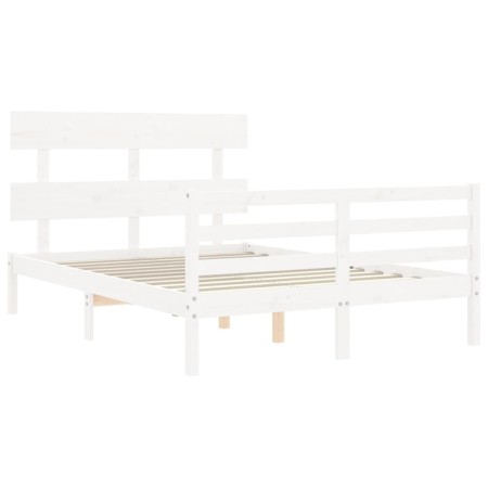 Giroletto con Testiera Bianco Small Double Legno Massello