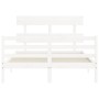 Giroletto con Testiera Bianco Small Double Legno Massello