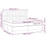 Letto a Molle Materasso e LED Grigio Chiaro 200x200 cm Tessuto